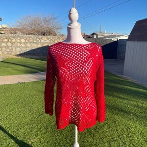 Lauren Michelle Vibrant Red Knit Top